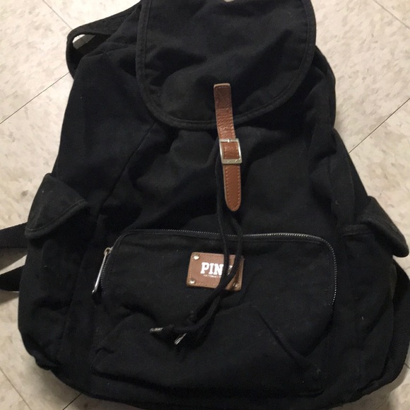PINK Victoria's Secret Handbags - Black pink backpack